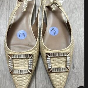 Kensie sling back flats, jewel buckle new with tag 7.5 M